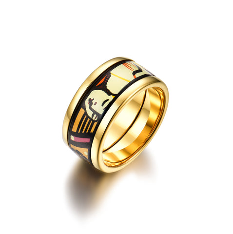 Fire  Enamel Dream Pattern Ring