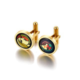 Fire Enamel Girl Before Mirror Pattern Cufflinks