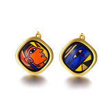 Fire Enamel  Egypt Queen Pattern Earring