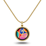 Fire Enamel Wave Pattern Pendant