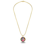 Fire Enamel Wave Pattern Pendant