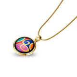 Fire Enamel Wave Pattern Pendant