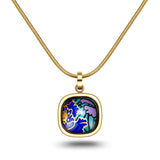 Fire Enamel Peony Pattern Pendant