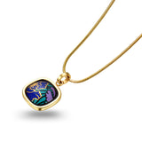 Fire Enamel Peony Pattern Pendant