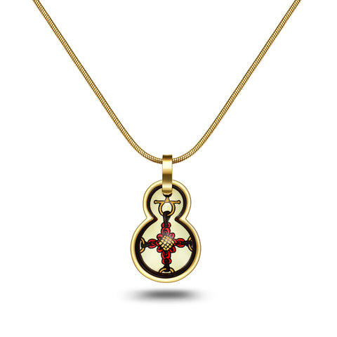 Fire Enamel Lucky Knot Pattern Pendant