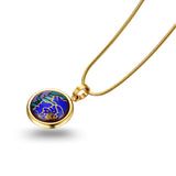 Fire Enamel Peony Pattern Pendant