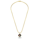 Fire Enamel Girl Before Mirror Pattern Pendant