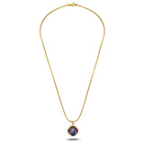 Fire Enamel Peony Pattern Pendant