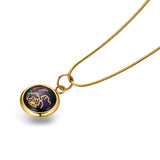 Fire Enamel Peony Pattern Pendant