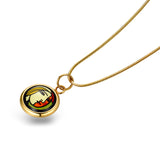 Fire Enamel Girl Before Mirror Pattern Pendant