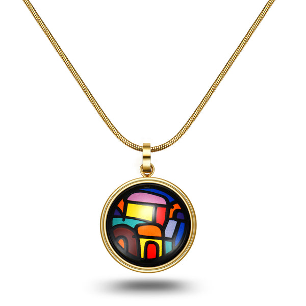 Fire Enamel Venice Night Pattern Pendant