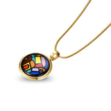 Fire Enamel Venice Night Pattern Pendant