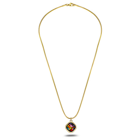 Fire Enamel Venice Night Pattern Pendant