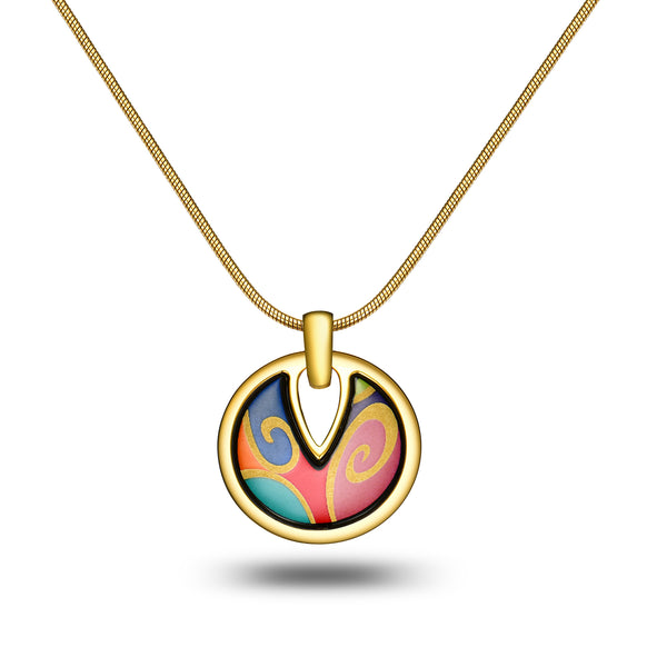 Fire Enamel Wave Pattern Pendant