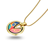 Fire Enamel Wave Pattern Pendant