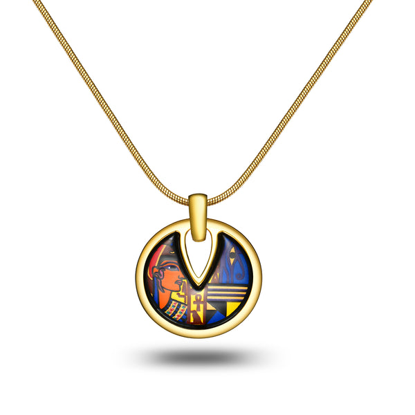 Fire Enamel Egypt Queen Pattern Pendant