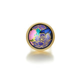 Fire Enamel Peony Pattern Ring