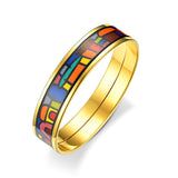 Fire Enamel Venice Night Pattern Bangle