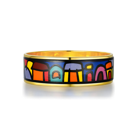 Fire Enamel Venice Night Pattern Bangle