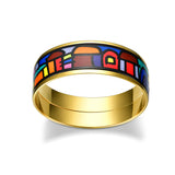 Fire Enamel Venice Night Pattern Bangle