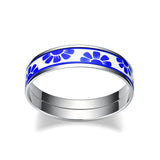 Fire Enamel White And Blue Pattern  Bangle