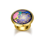 Fire Enamel Peony Pattern Ring