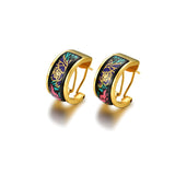 Fire Enamel Peony Pattern Earring