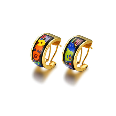 Fire Enamel Marilyn Monroe Pattern Earrings