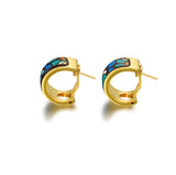 Fire Enamel Fleeting Time  Pattern Earrings