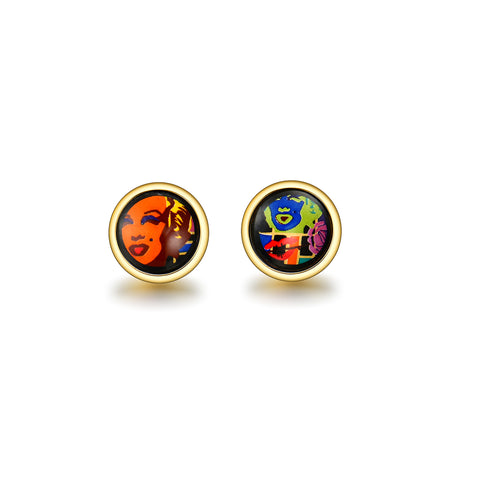 Fire Enamel Marilyn Monroe Pattern Earring