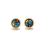 Fire Enamel Fleeting Time Pattern Earring