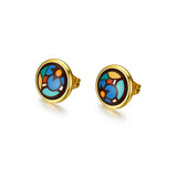 Fire Enamel Fleeting Time Pattern Earring
