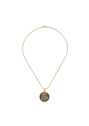 Fire Enamel Leopard Print Pattern Pendant