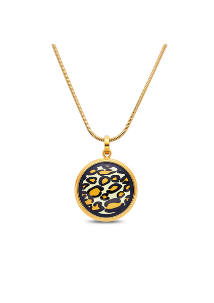 Fire Enamel Leopard Print Pattern Pendant