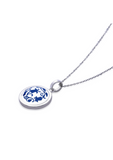 Fire Enamel White And Blue Pattern Pendant