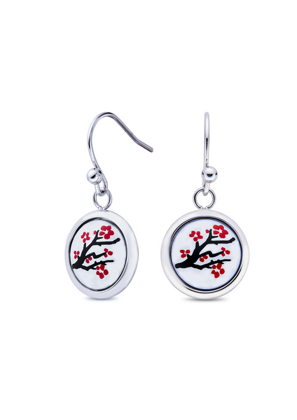 Fire Enamel Plum Blossom Pattern Pendant